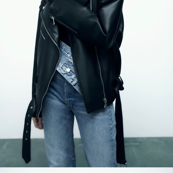 NWOT Zara Oversized Leather Jacket size S - Picture 5 of 9